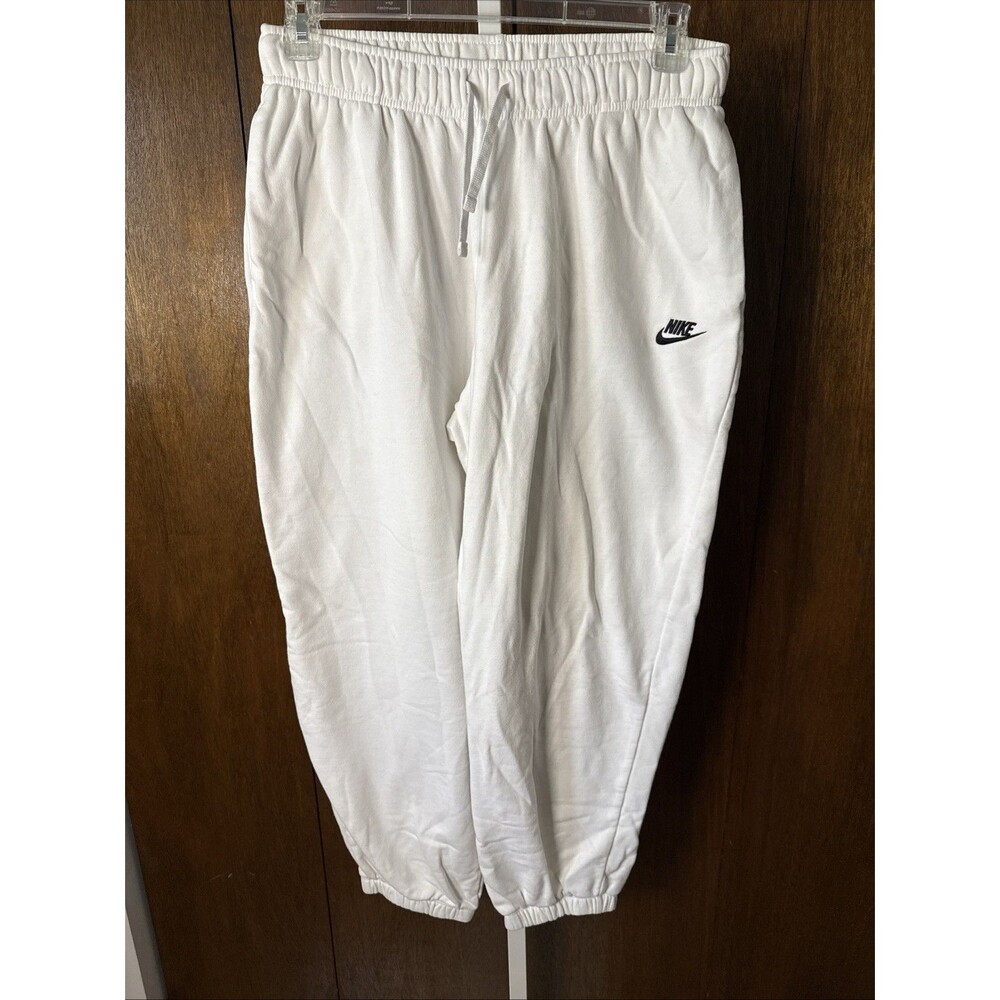 ? Vintage NIKE Pants UNISEX Joggers Mens Womens White Black Emb Logo Wide Leg